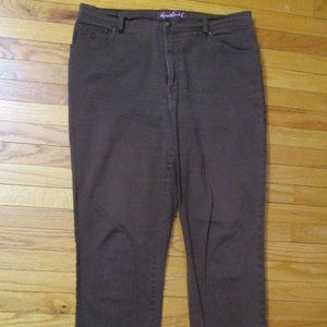 Gloria Vanderbilt Brown Jeans, Size 14 Average